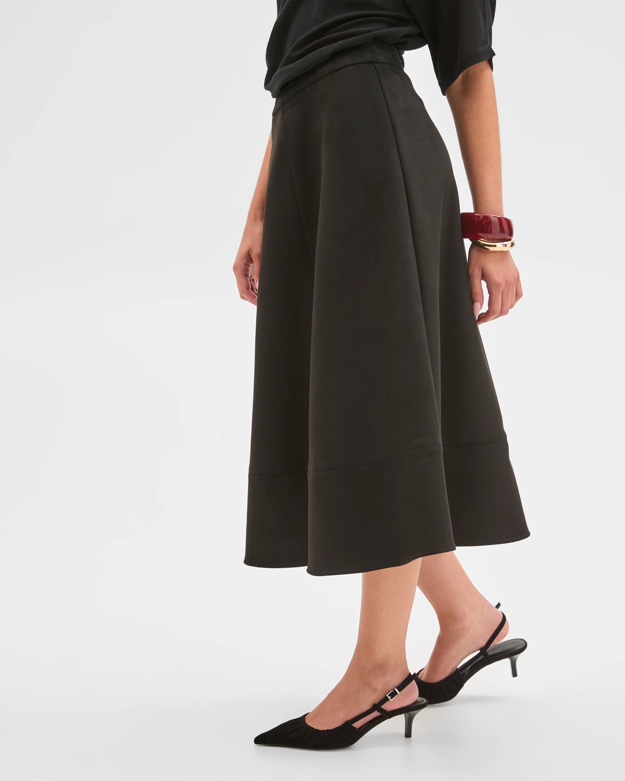 Petites Suedette Midi Skirt 5 of 6