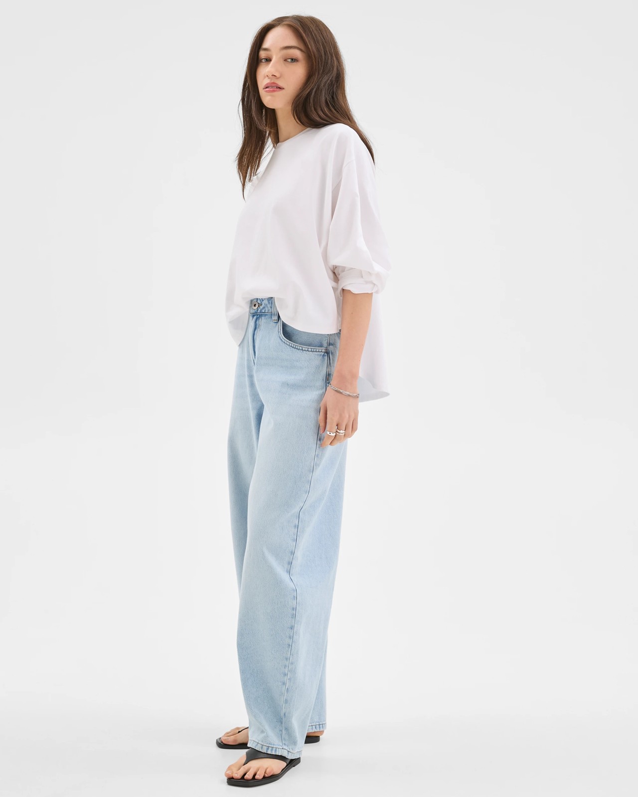 Lily Loves Australian Cotton Blend Bow Leg Denim Jeans 2 of 5