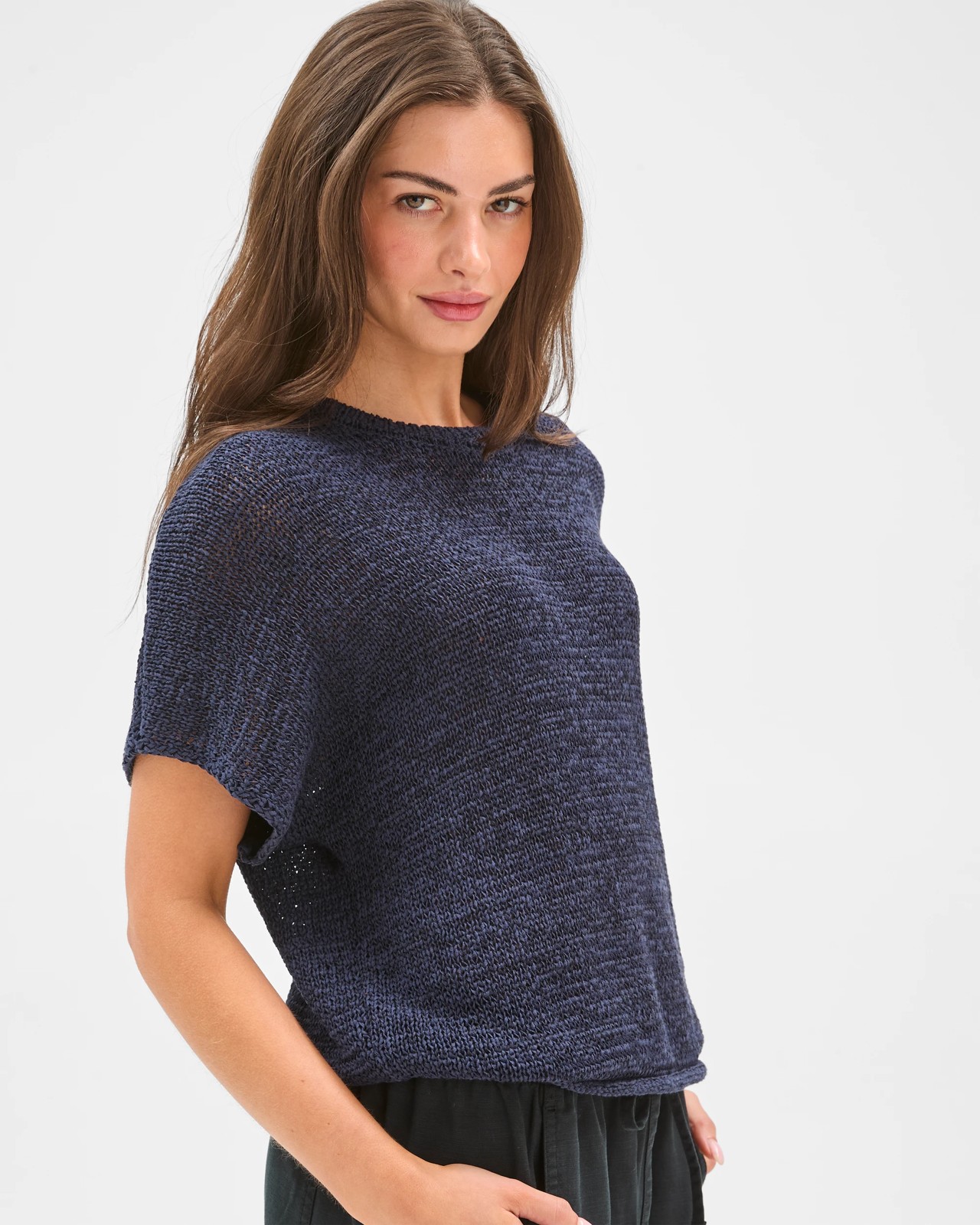 Petites Australian Cotton Blend Tape Yarn Knit T-Shirt 4 of 6