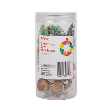16 Pack Christmas Craft Mini Trees - Anko