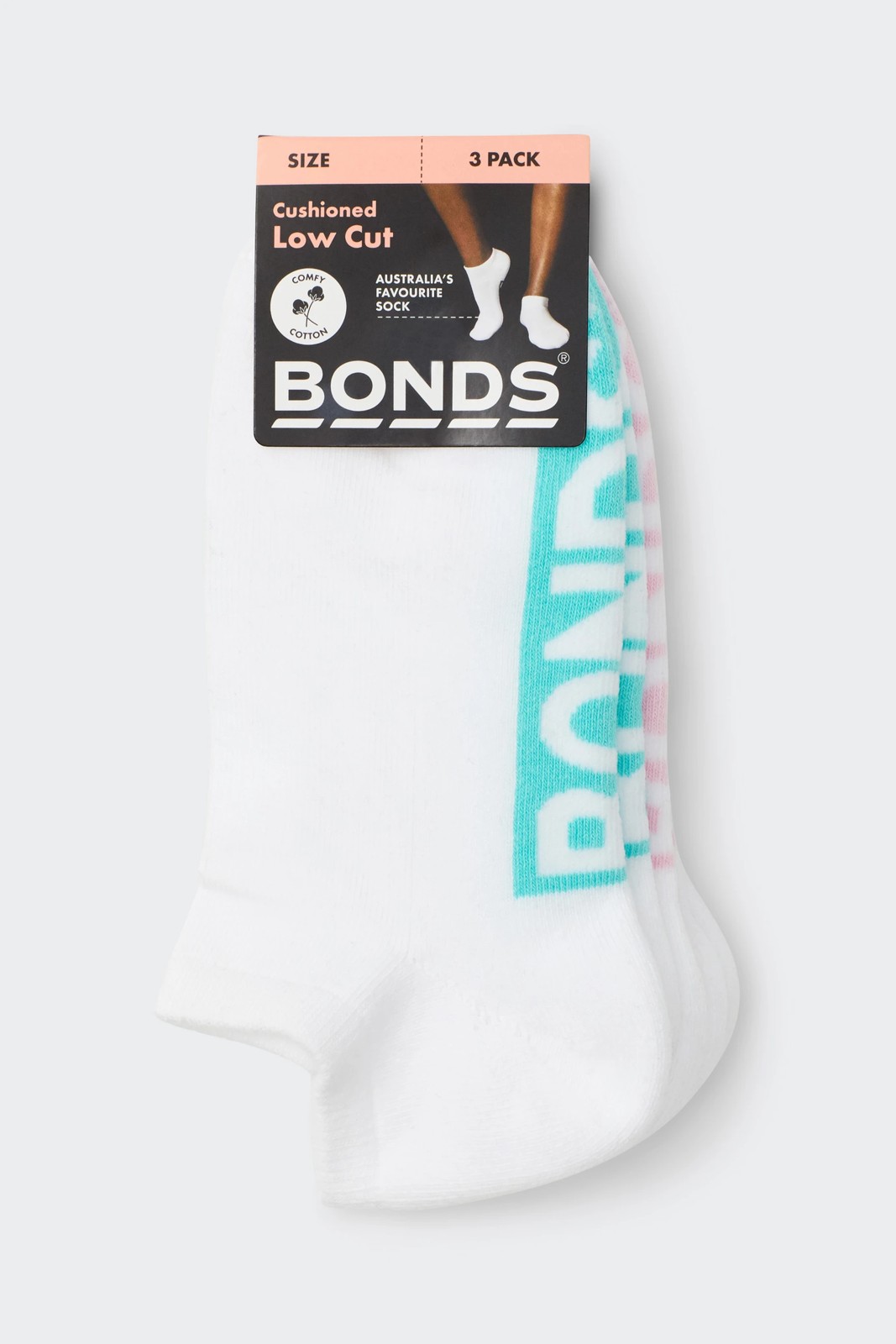 Bonds 3 Pack Logo Low Cut Socks 2 of 2