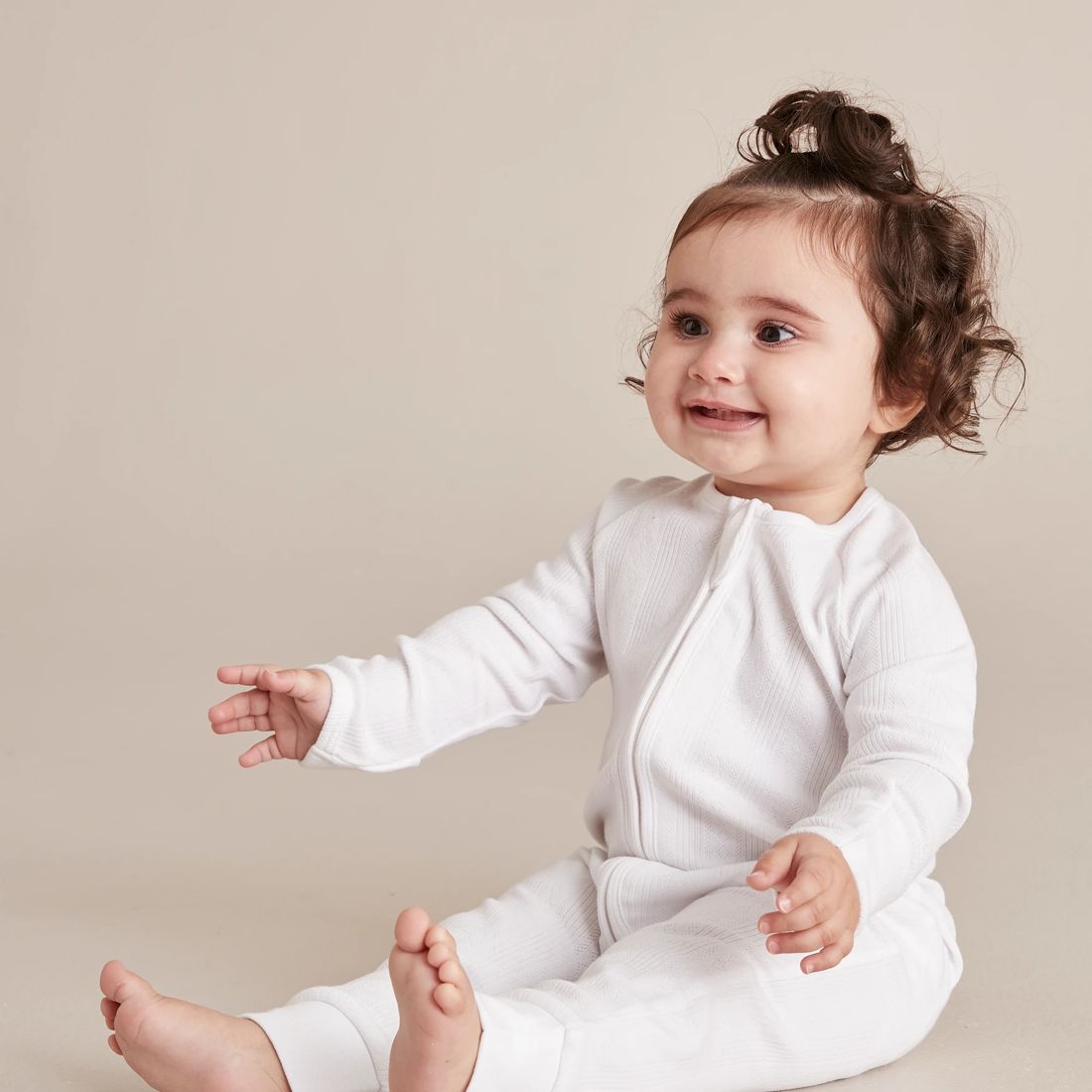 Baby Organic Cotton Pointelle Zip Coverall White Target Australia