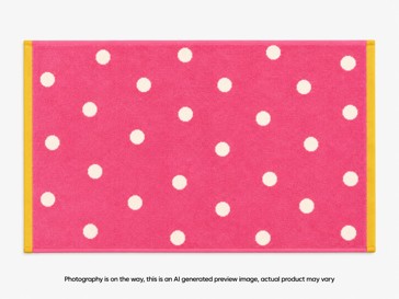 Senna Australian Cotton Polka Dot Bath Mat - Wild Rose