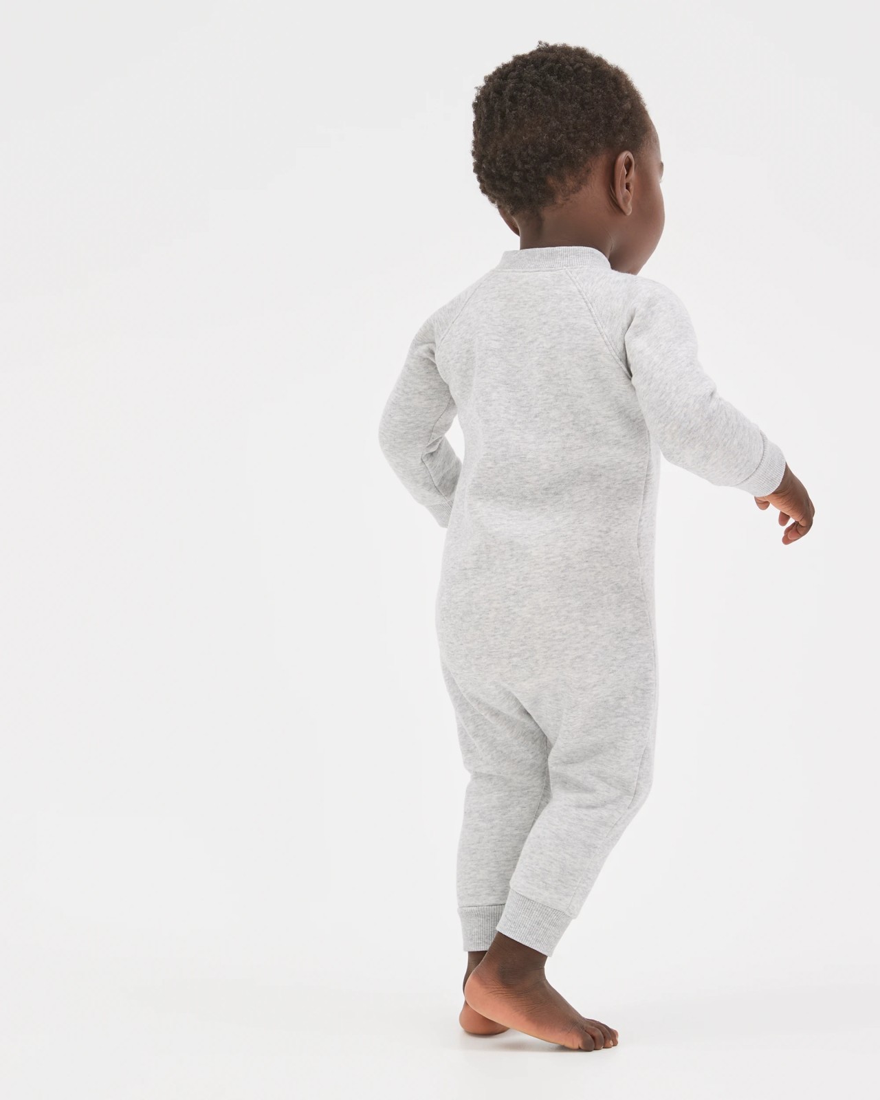 Bonds Baby Everyday Fleece Zip Coverall - New Grey Marle 2 of 5
