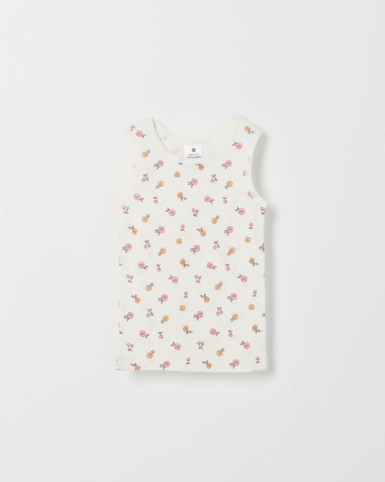 Baby Organic Cotton 3 Pack Print Singlets - Floral Cloud Dancer 2 of 5