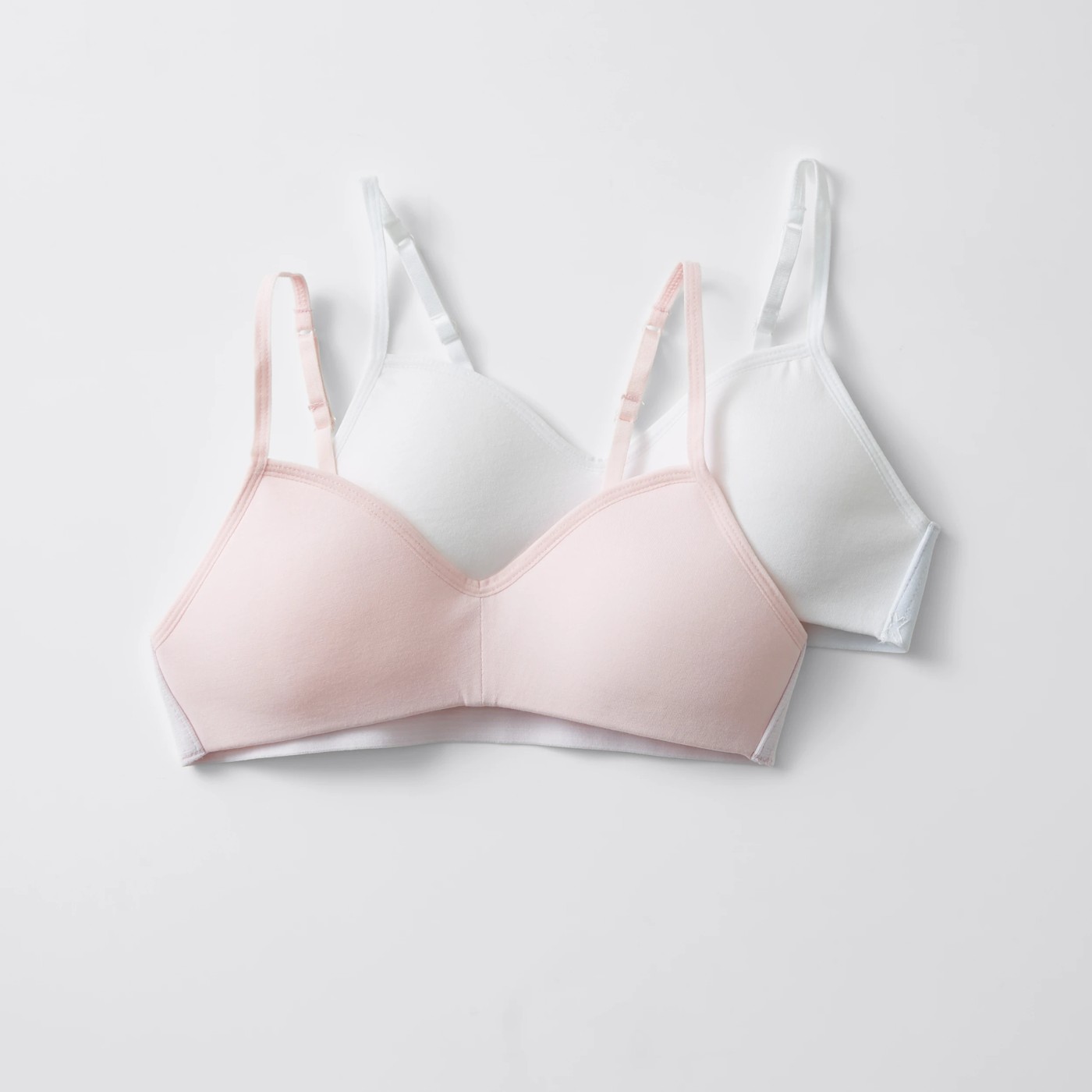 Maxx Older Girls 2 Pack Moulded Crop Tops - Pink/White 6 of 6