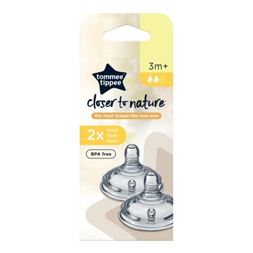 Tommee Tippee Closer To Nature 2 Pack Medium Flow Teats