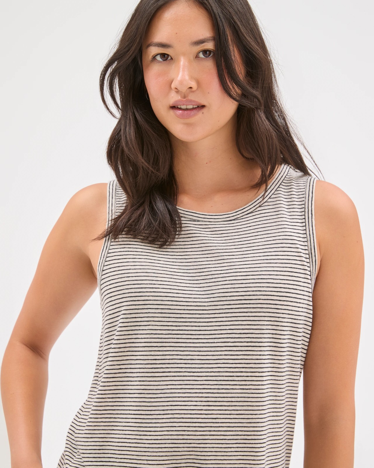 Linen Blend Relaxed Tank Top - Multi Stripe 3 of 5