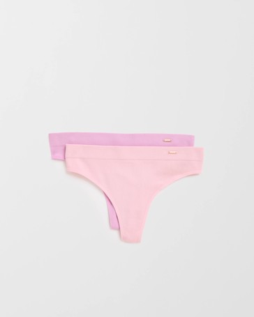 Lily Loves 2 Pack Rib Seamfree High Waist G-String Briefs