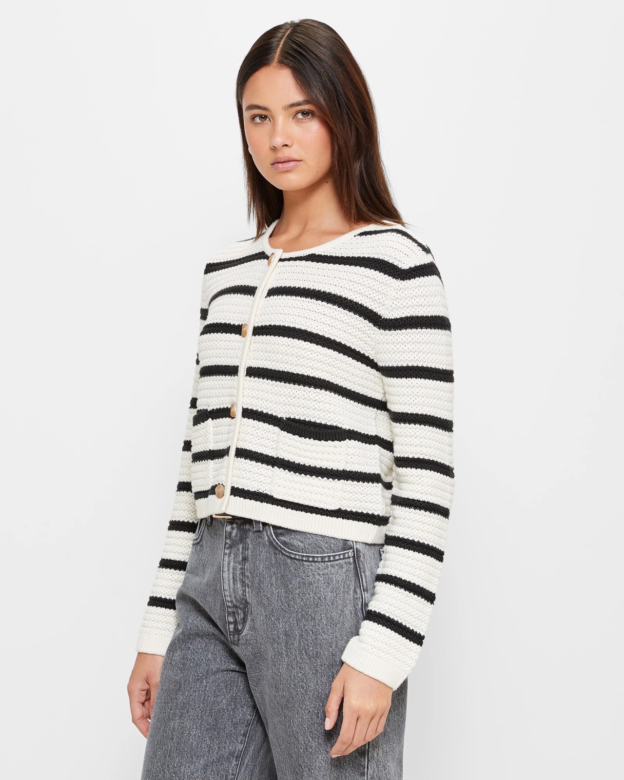 Crew Button Front Knit Cardigan - Lily Loves 3 of 5