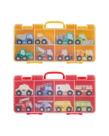 8 Pack Wooden Vehicle, Assorted - Anko