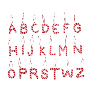 Candy Cane Letter Decoration, Assorted - Anko