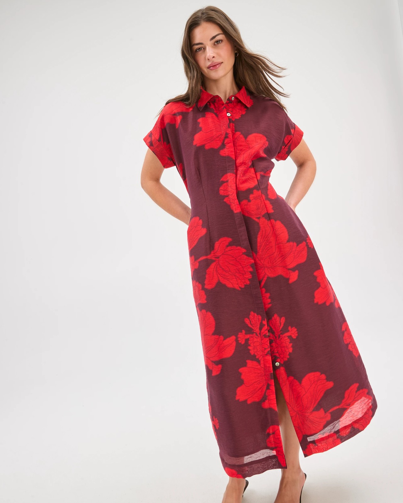 Petites Short Sleeve Maxi Statement Dress 4 of 5