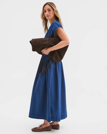 Australian Cotton Darted Midi Dress