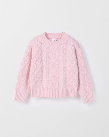 Sequin Cable Knit Sweater