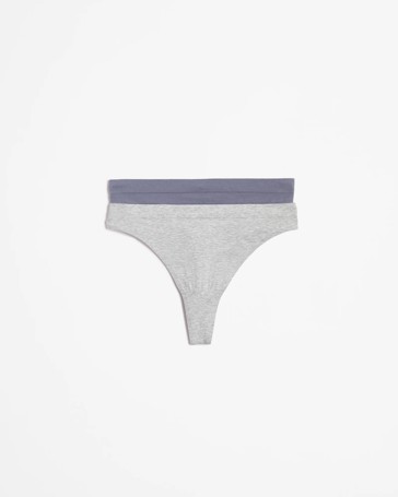 Australian Cotton Blend 2 Pack Seamfree G-String Briefs
