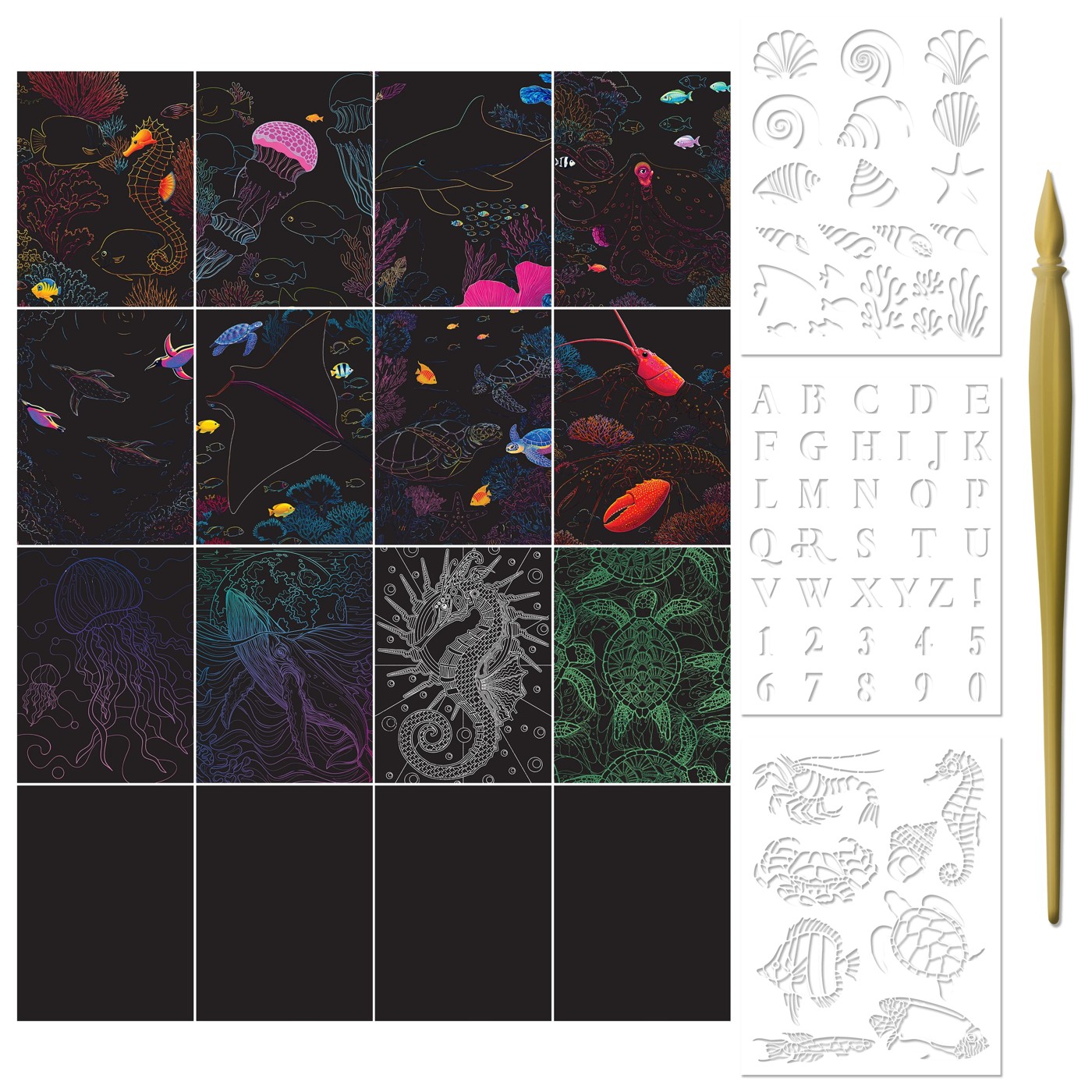 Kaleidoscope Etch Art: Ocean Treasures - Book 3 of 5