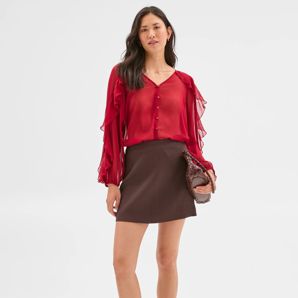 Long Sleeve Ruffle Detail Blouse - Preview product image