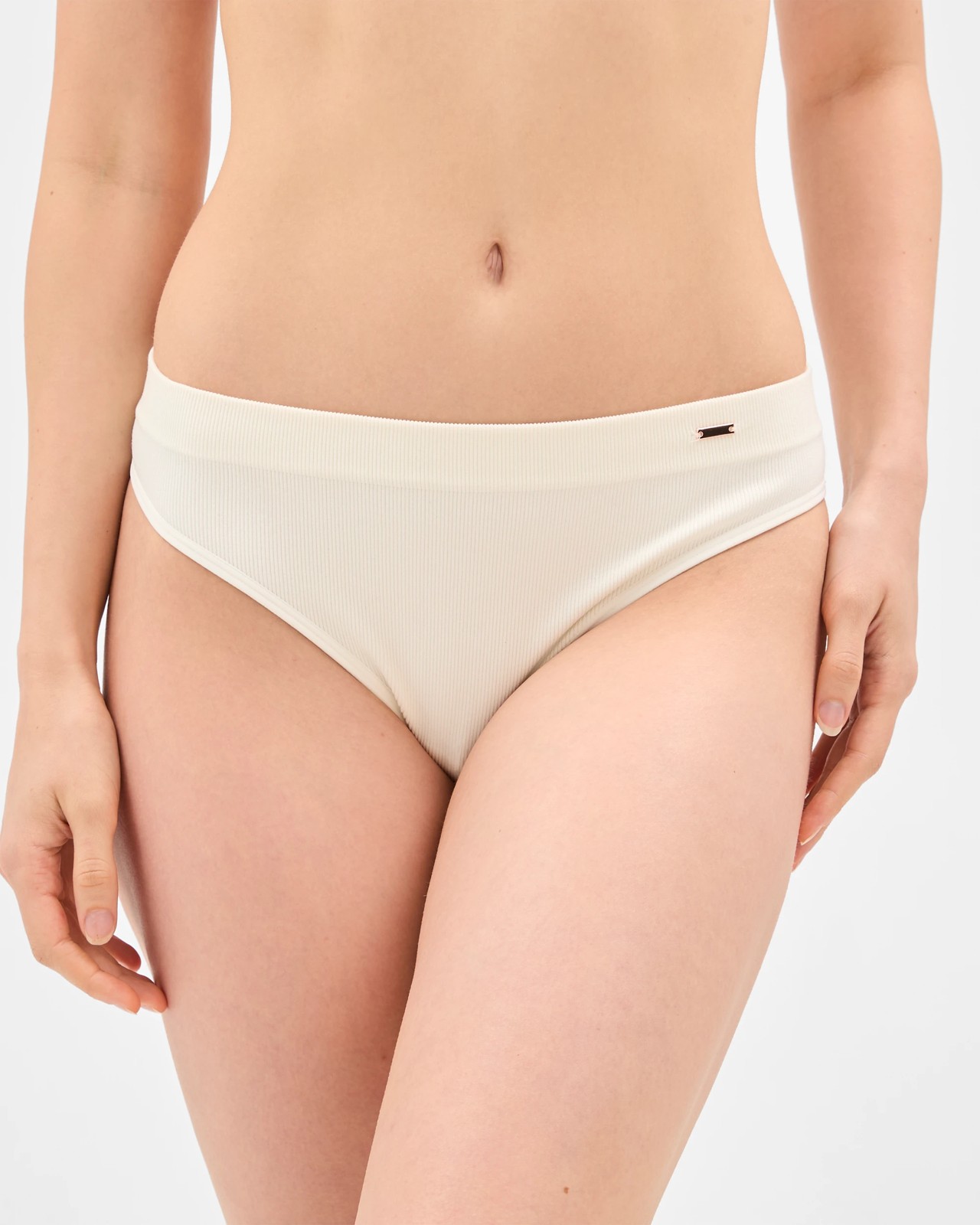 Lily Loves 2 Pack Rib Seamfree High Waist G-String Briefs - Winter Blue/Gardenia Spot 3 of 4
