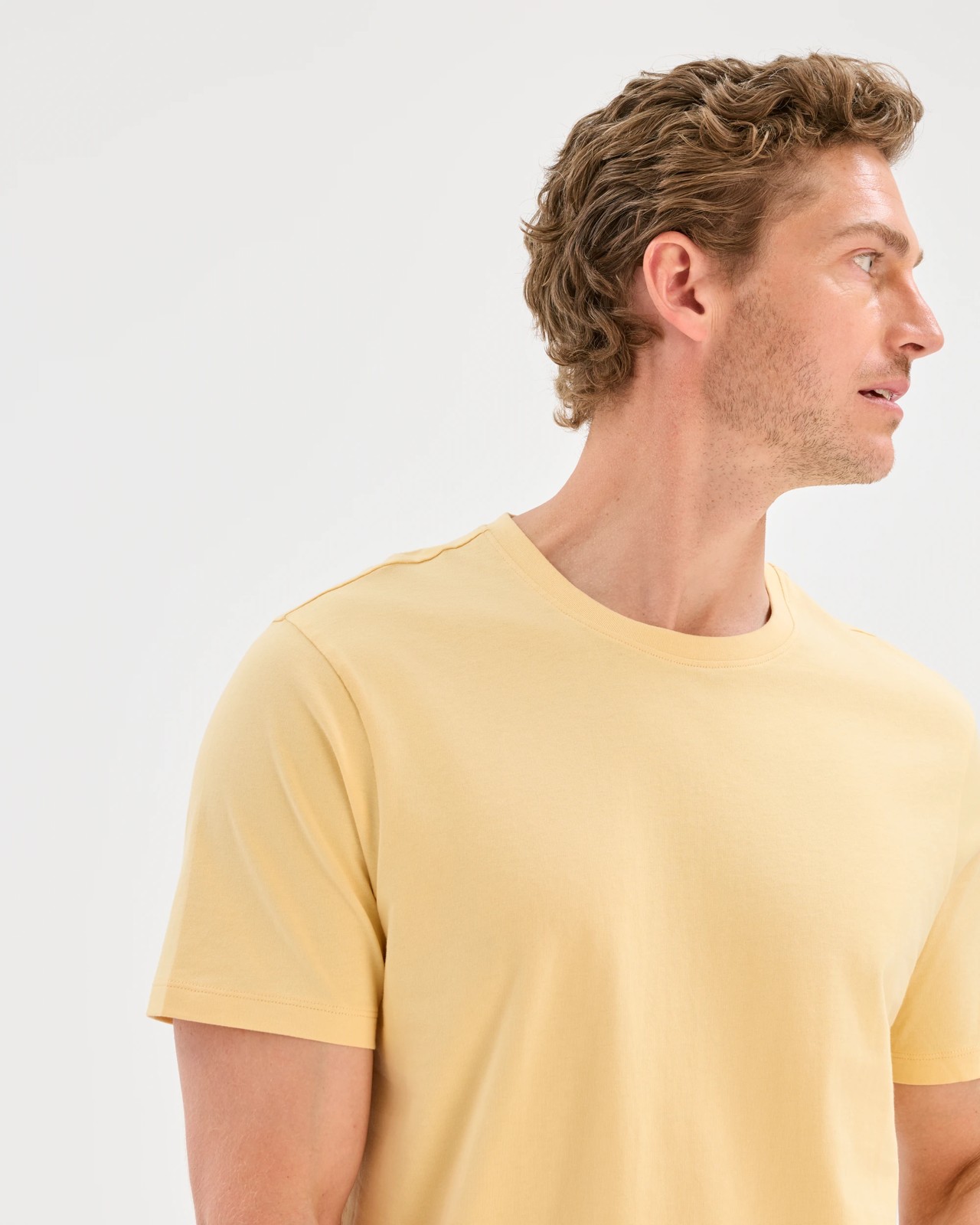 Australian Cotton Crew Neck T-Shirt - Golden 3 of 6