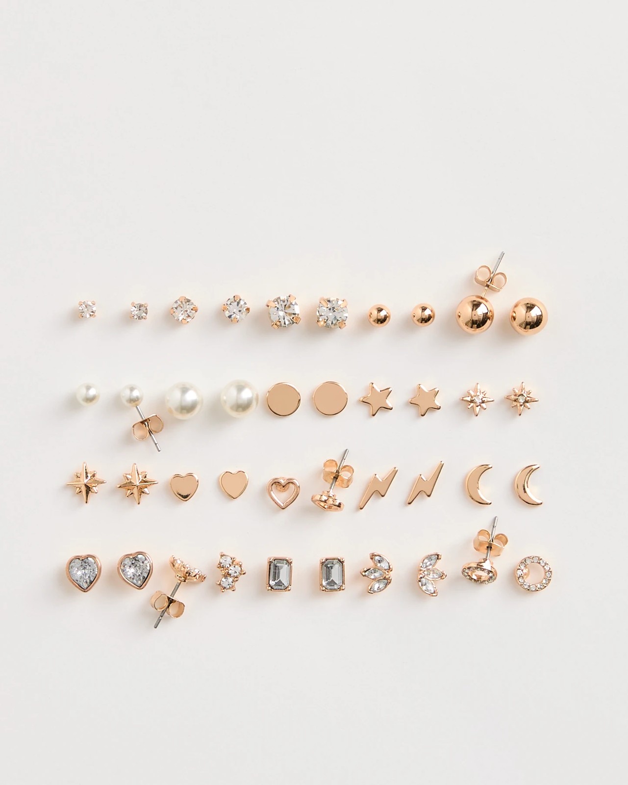 20 Pack Mixed Stud Earrings - Gold-tone 2 of 2