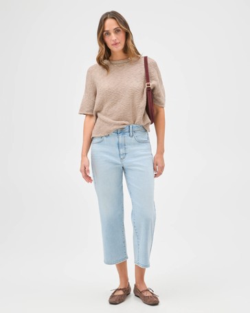 Tara Slim Fit Straight Leg Cropped Denim Jeans
