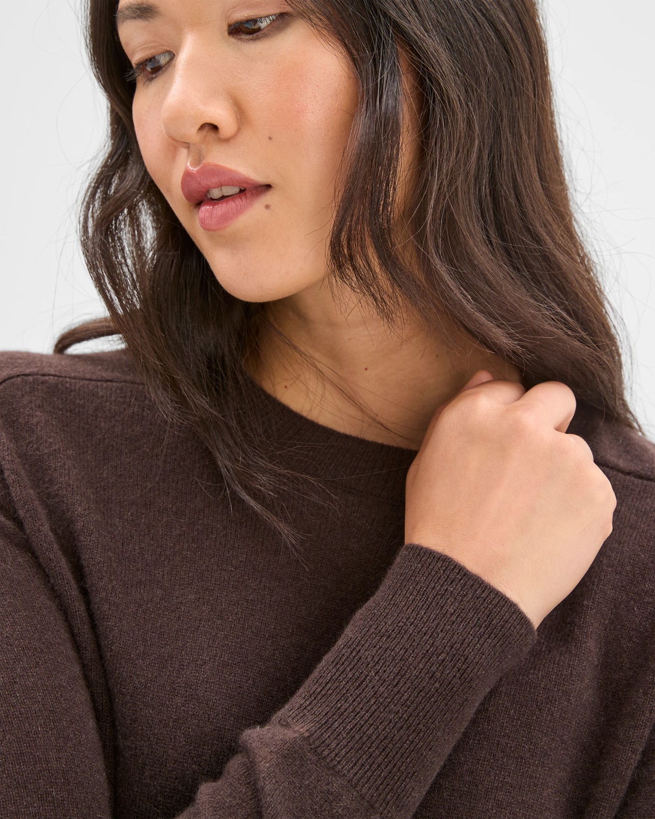 Preview Cashmere Crew Neck Jumper - Coffee Bean Marle 5 of 5