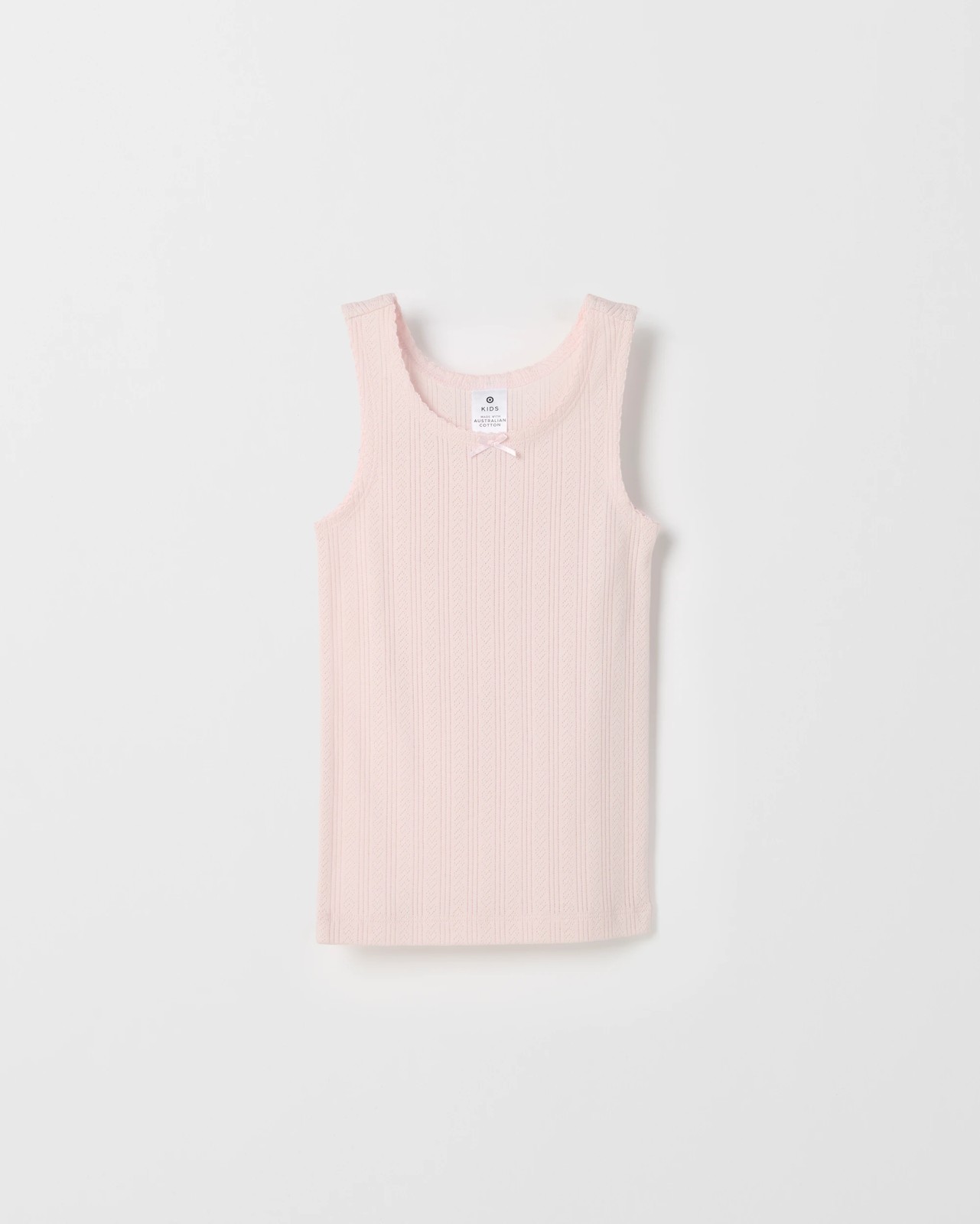 Maxx Australian Cotton 2 Pack Girls Thermal Pointelle Vest 2 of 4