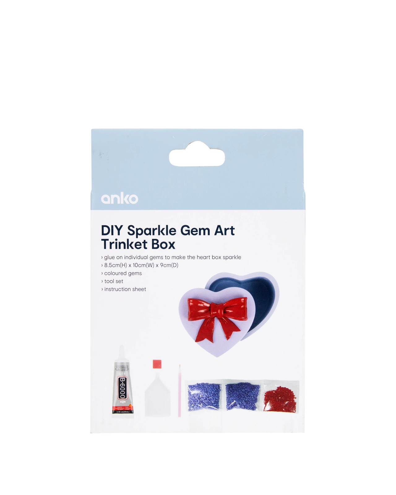 Anko DIY Sparkle Gem Art Trinket Box - Heart 4 of 4