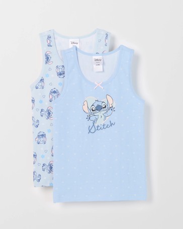 Disney Lilo & Stitch Australian Cotton 2 Pack Girls Singlets