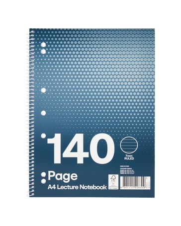 Anko 140 Page A4 Lecture Notebook - Navy