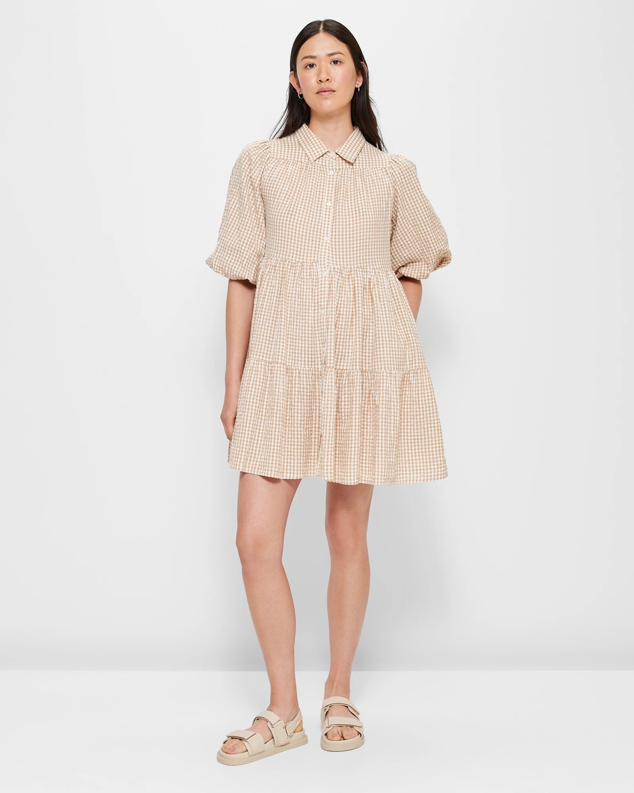 Tiered Mini Shirt Dress | Target Australia