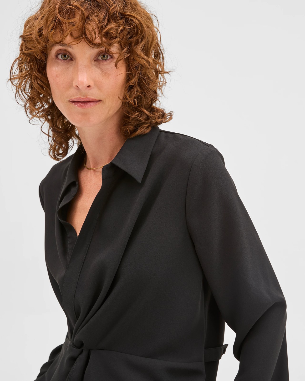 Preview Gathered Front Shirt - Black 3 of 6