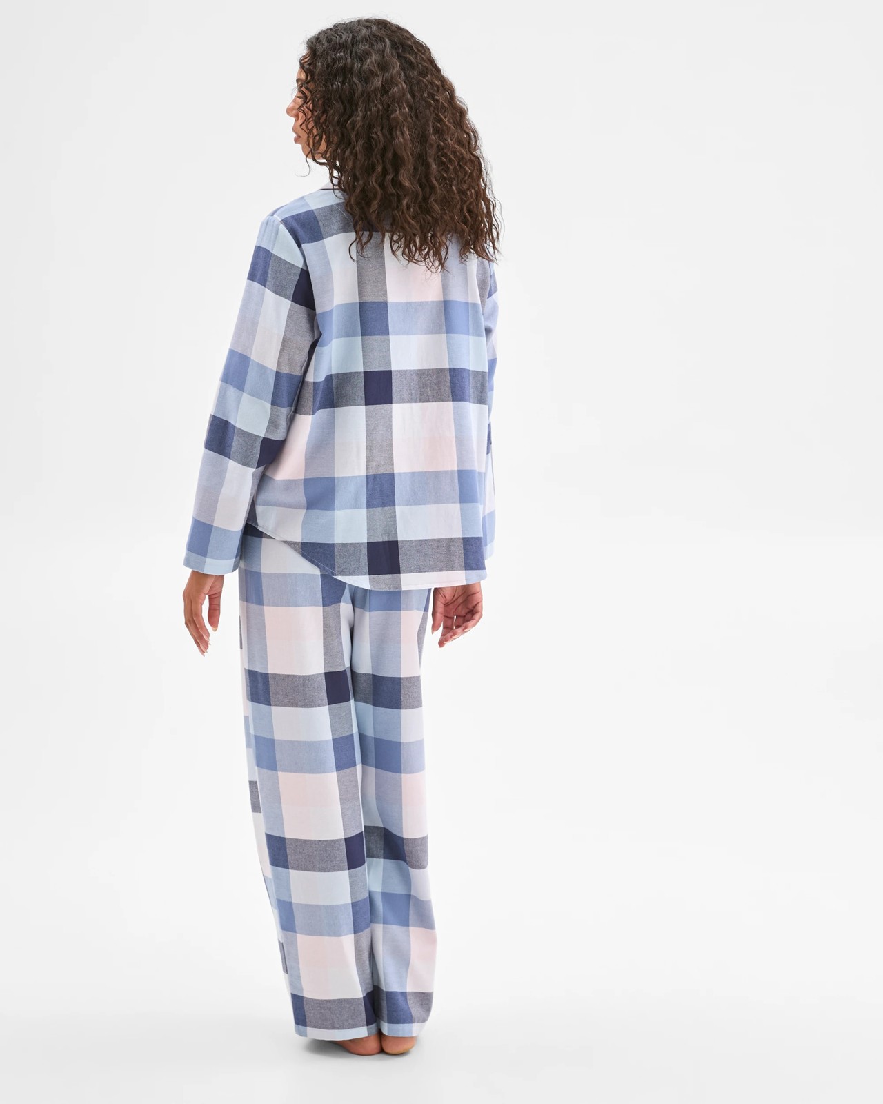 Australian Cotton Flannelette Pyjama Set - Buffalo Check Blue 5 of 6