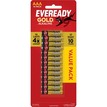 Eveready Gold AAA Batteries - 16 Pack