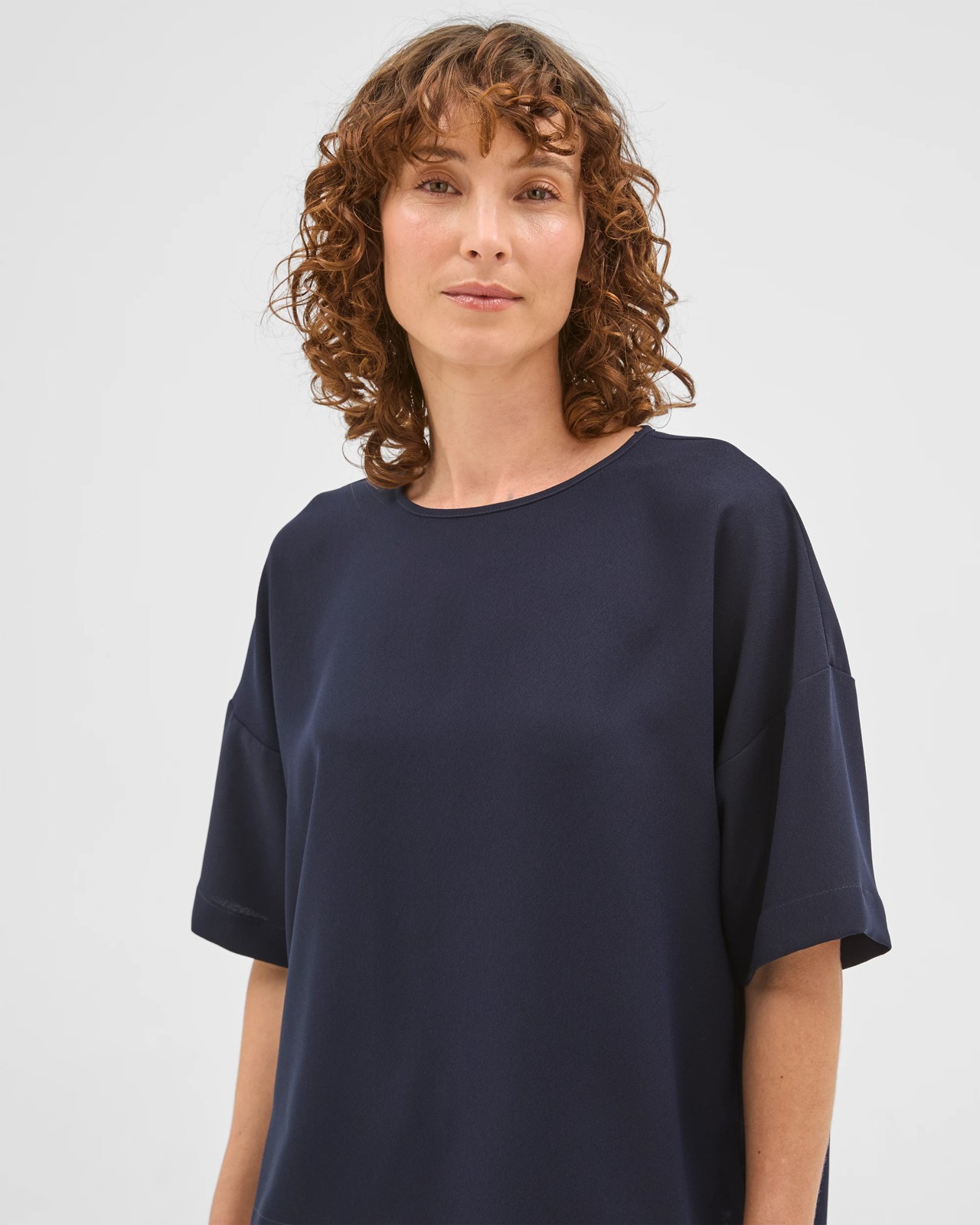 Preview Simone Crepe Boxy T-Shirt - Ink Navy 4 of 5