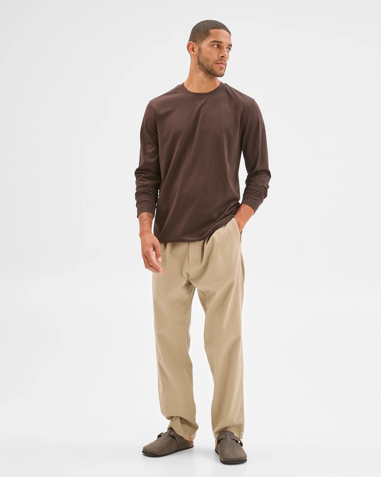 Australian Cotton Long Sleeve T-Shirt - Choc Torte 4 of 6