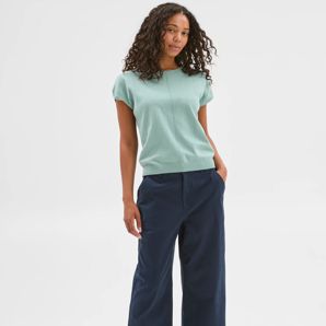 Women's Australian Cotton Blend Extended Sleeve Knitted T-shirt