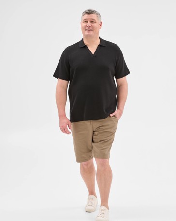 Plus Size Australian Cotton Knitted Polo Top