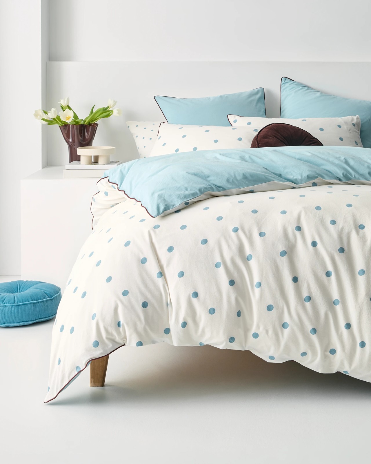 Arlo Polka Dot Stonewash Cotton Quilt Cover Set 3 of 5