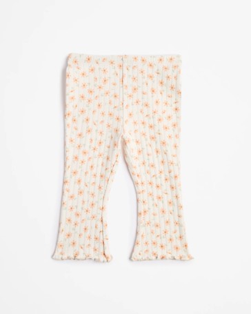 Baby Organic Cotton Pointelle Flare Leggings