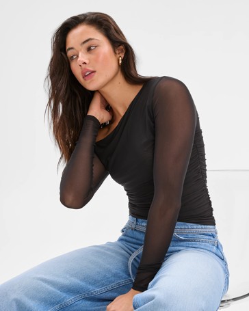 Off Shoulder Mesh Top - Lily Loves