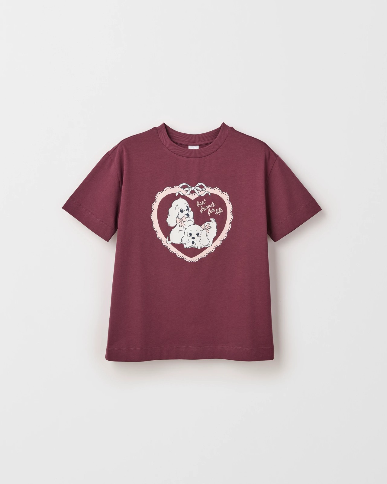 Australian Cotton Longline Print T-Shirt - Burgundy 4 of 5