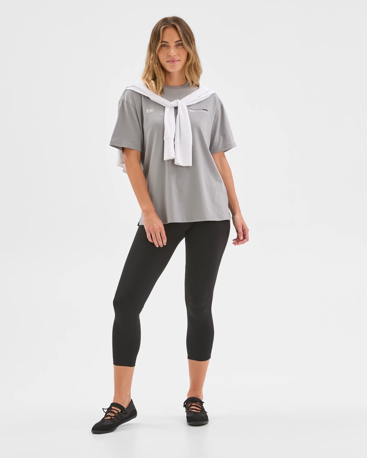 Active Australian Cotton Blend Oversized Graphic T-Shirt - Mineral Grey 2 of 6