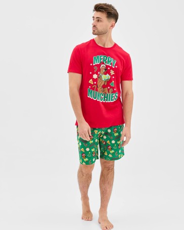 Short Sleeve Top and Shorts Christmas Pyjama Set