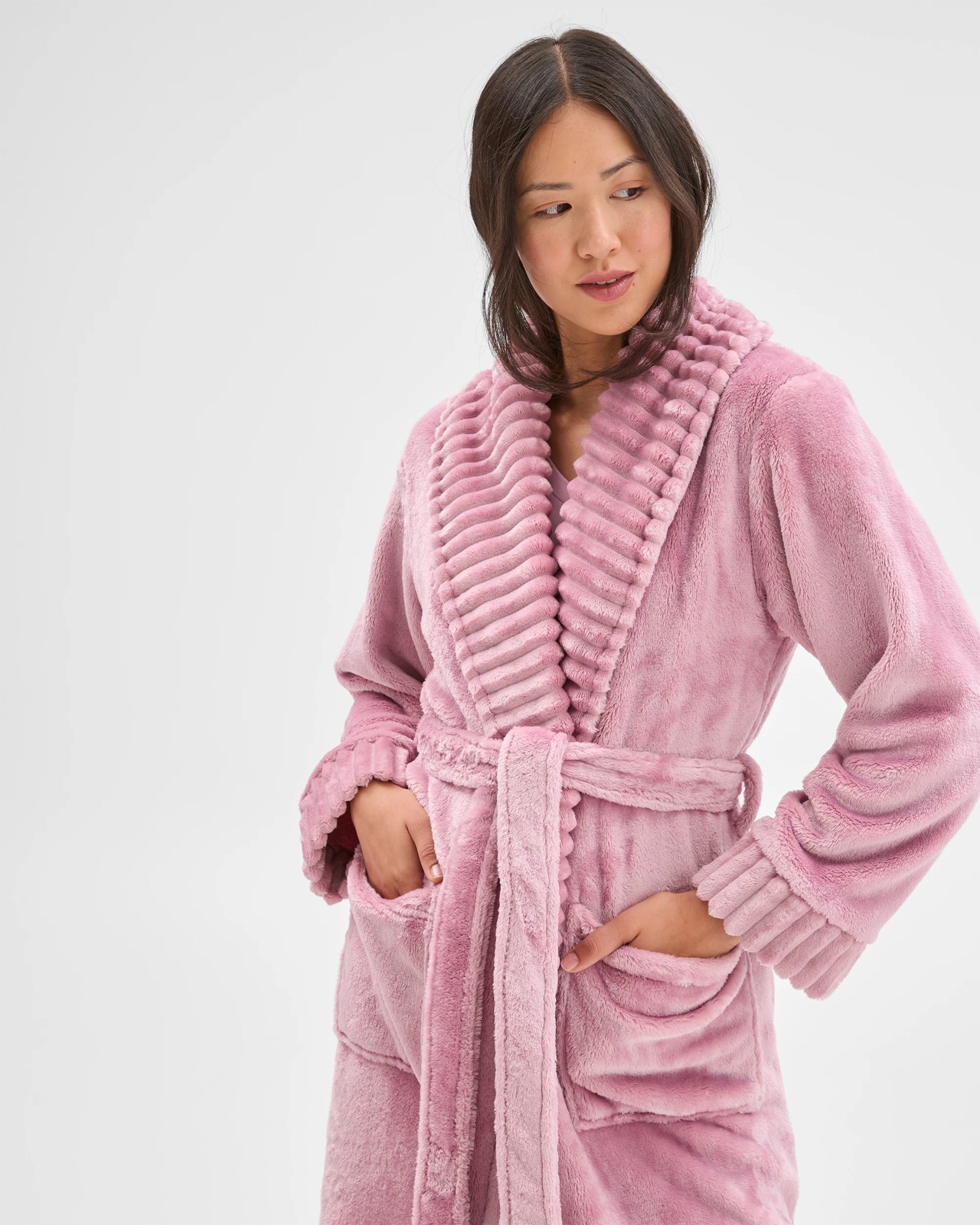 Jacquard Stripe Sleep Robe - Pink 5 of 6