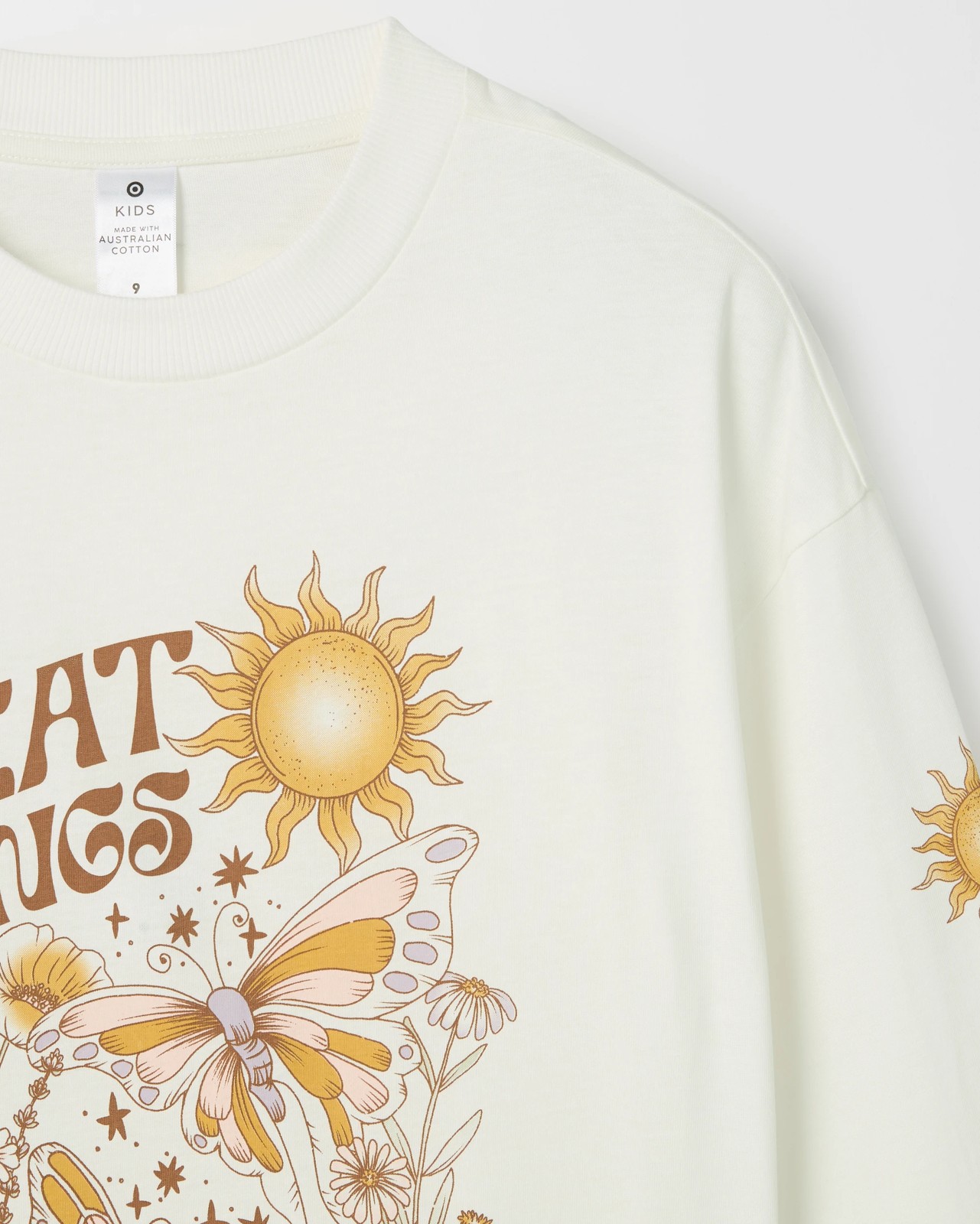Australian Cotton Long Sleeve T-Shirt - All Great Things Cream 2 of 2