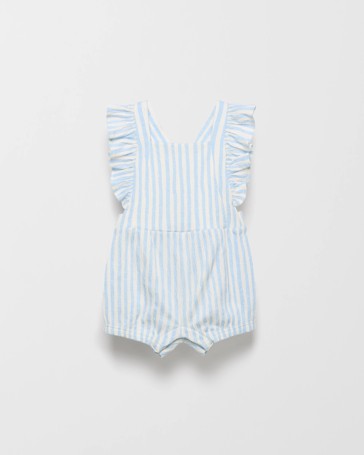 Baby Organic Cotton Textured Jersey Romper Sunsuit