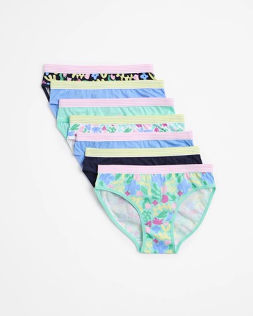 Girls Underwear Briefs 7 Pack - Maxx - Butterfly Flowers