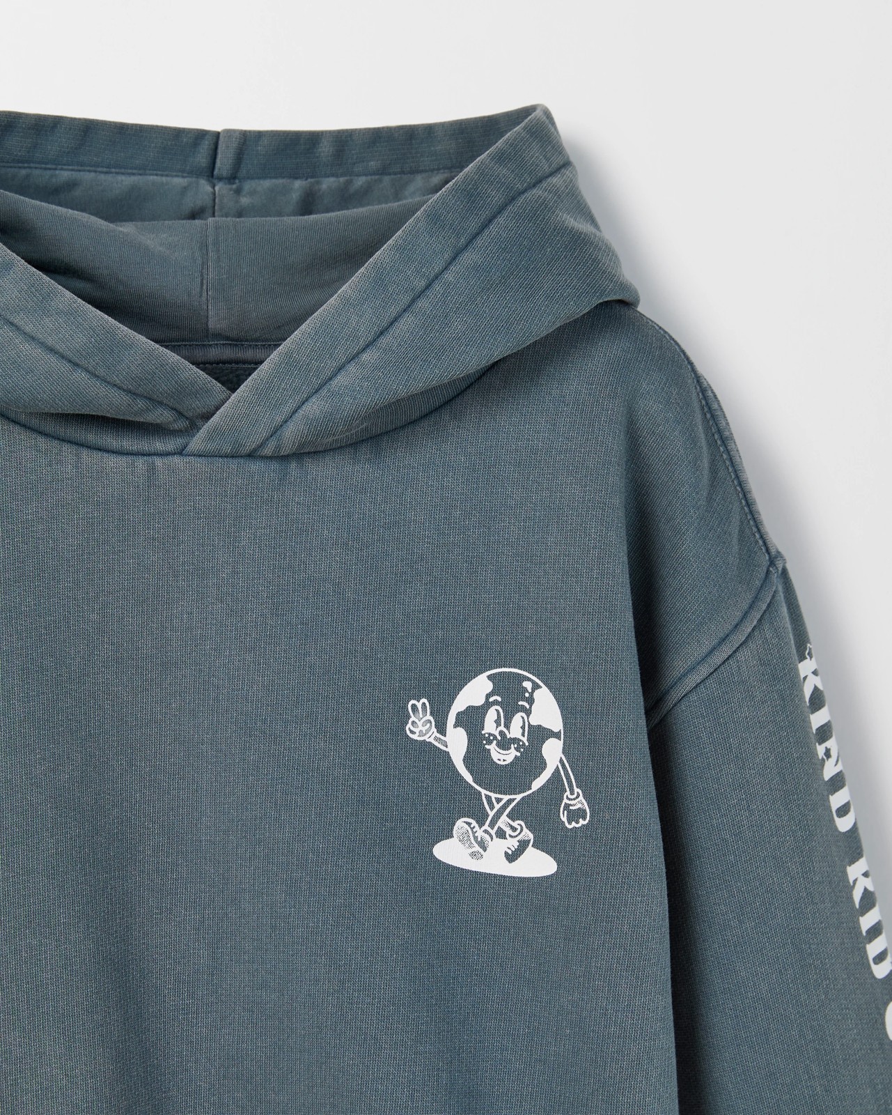 Australian Cotton Print Hoodie - Petrol 2 of 3
